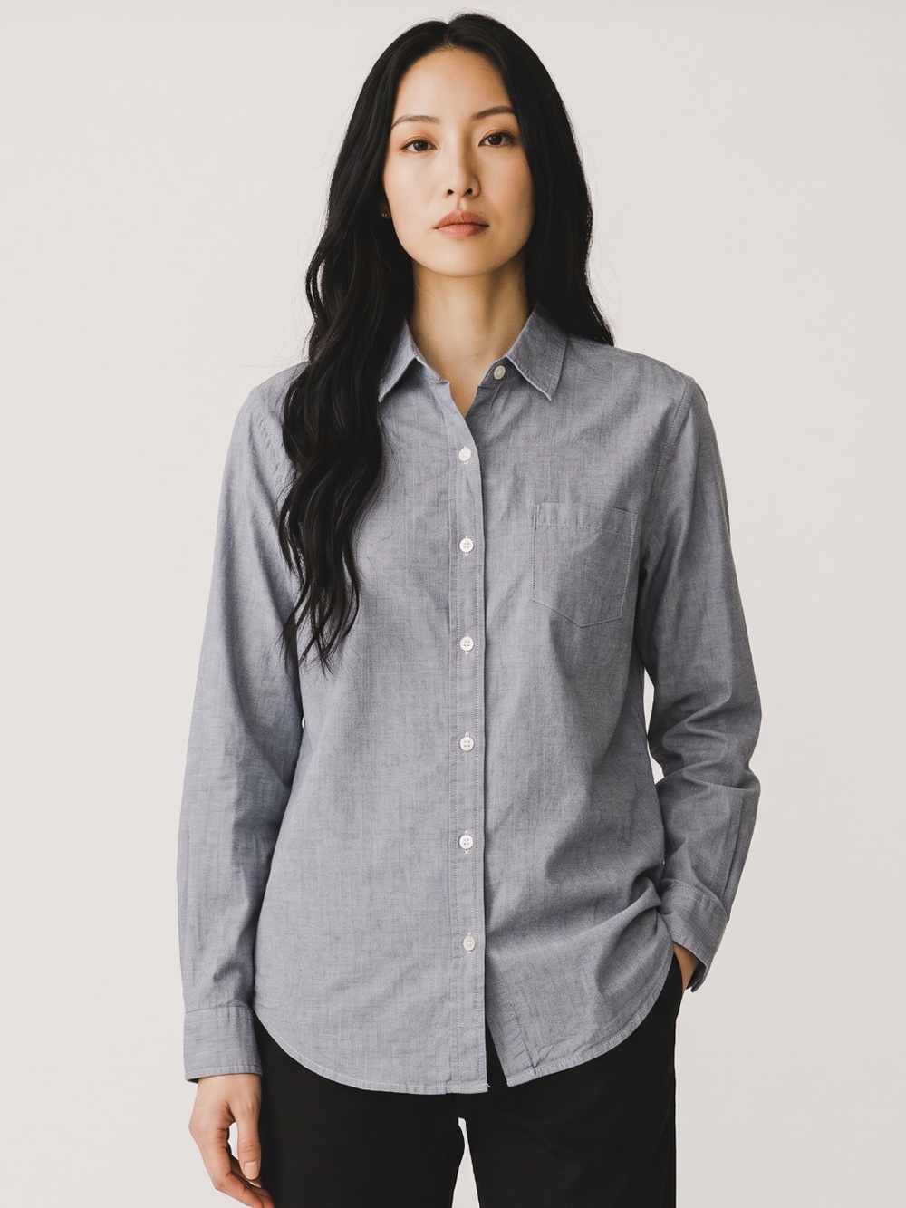 The Limited Chambray Button-Up Shirt